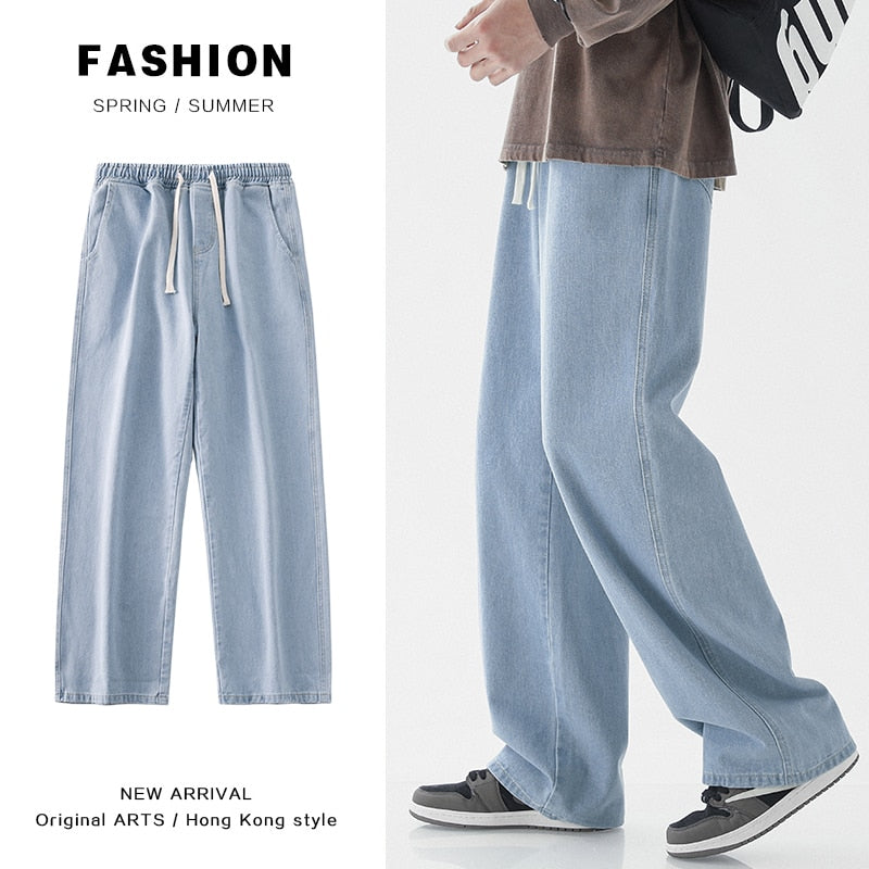 Oversized Wide Leg Jeans Men Spring Summer Trend Ins Straight