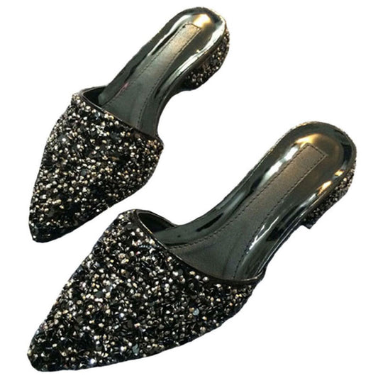 Women's Bow Sandals Summer Rhinestone Slippers Female Footwear