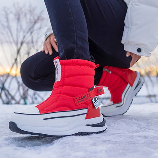 Thick Couple Snow Boots Plus Velvet Warm Side Zipper Outdoor