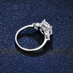 Silver Moissanite Silver Ring 3ct VVS 9MM with Certificate 100%