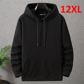Solid Color Hoodies Men 12XL 10XL Plus Size Hoodies Autumn Winter Thick