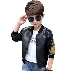 Spring Autumn Children Boys Girls leather jacket Fashion