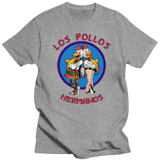 Men high quality t-shirt 100%cotton Breaking Bad LOS POLLOS Chicken