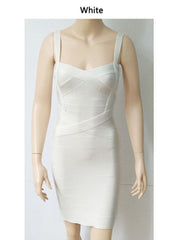 Women Spaghetti Strap Rayon HL Elastic Celebrity Bandage Dress