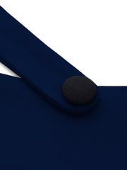 Nice-forever Autumn Print Floral Patchwork Button Casual Dress Business