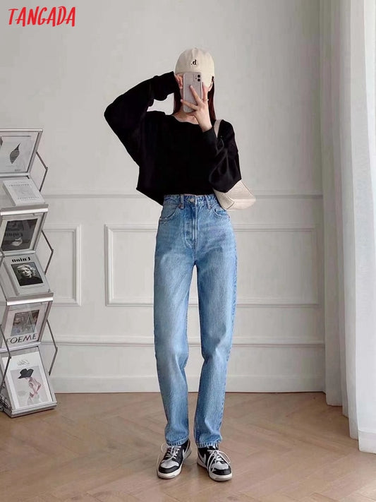 Fashion Casual Black Jeans Pants for Women Trousers Pockets