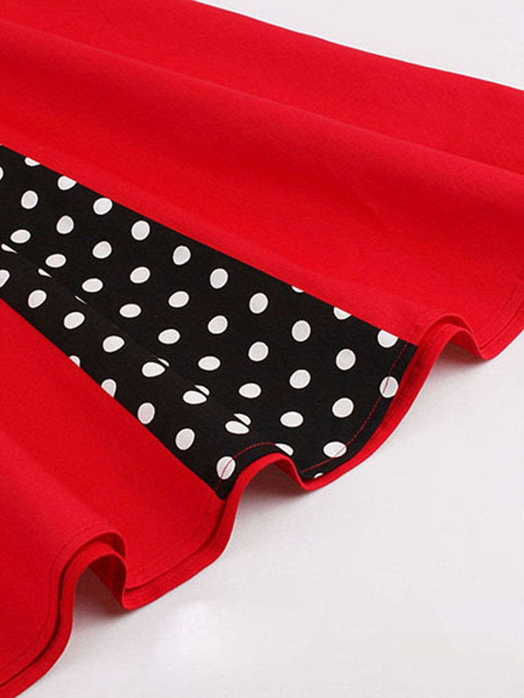S-4XL Women Robe Retro Vintage Dress 50s 60s Rockabilly Dot Swing Pin Up