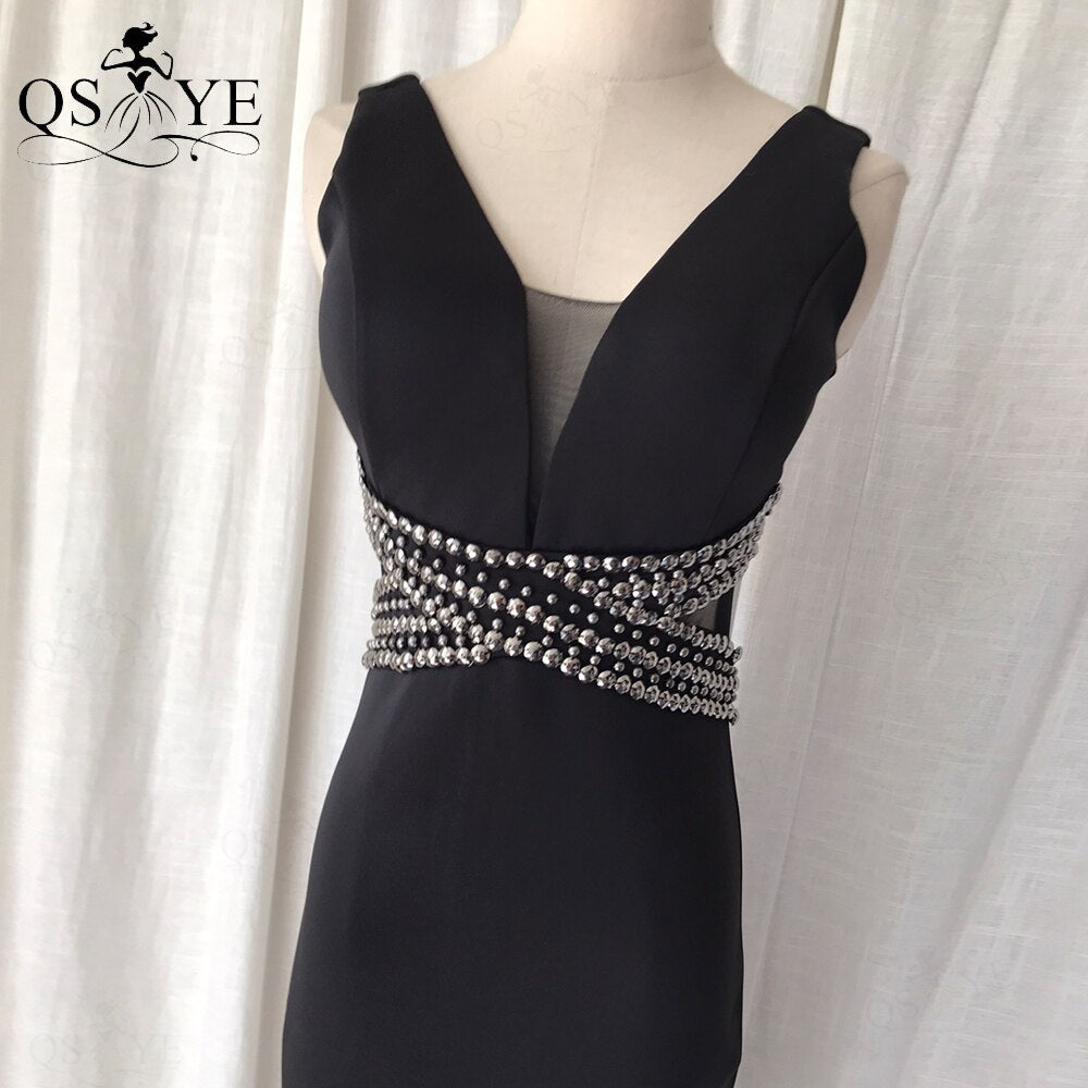 Homecoming Dresses: Prom Dresses Sheath Stretchy Evening Deep V Neck Party Girl