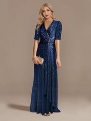 Evening wear Dresses: V-Neck Evening Dresses Women Party Maxi Dress