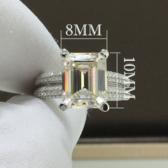 Luomansi Real 18K Gold AU750 4 Carat D VVS Moissanite Vintage Ring