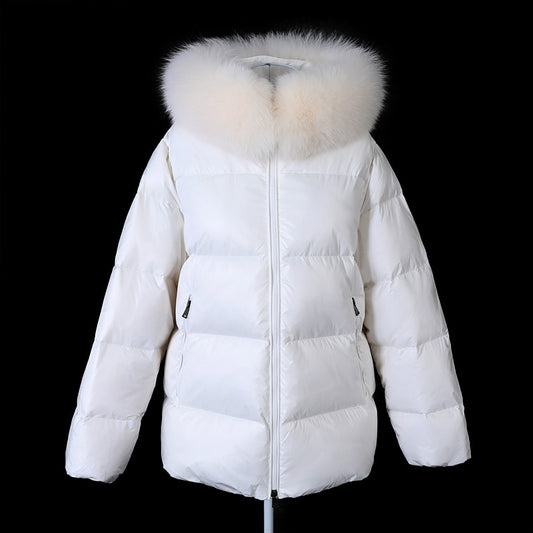 Winter Jacket Women Real Fur Coat Parkas Duck Down Lining Coat
