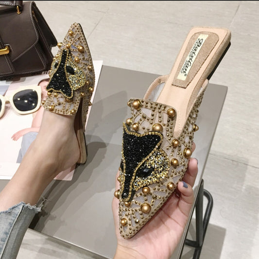 Slippers for Women Outwear Summer Sandals Women Pointed Flats