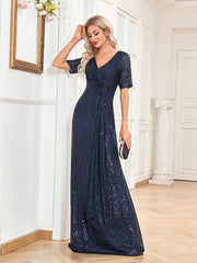 Evening wear Dresses: V-Neck Evening Dresses Women Party Maxi Dress