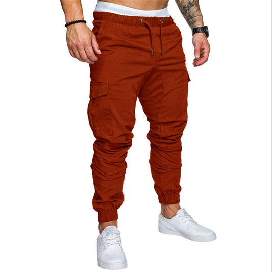 Casual Men Pants Fashion Big Pocket Hip Hop Harem Pants Outwear