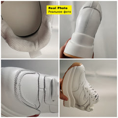 Platform Wedge Sneakers Chunky Shoes Genuine Leather for Women