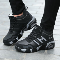 Winter Leather Boots Men Waterproof Men Sneakers Warm Trekking Work
