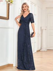 Evening wear Dresses: V-Neck Evening Dresses Women Party Maxi Dress