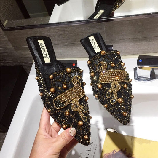 Spring Women Slippers Women Pointed Half Support Women