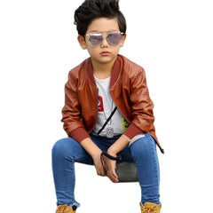 Spring Autumn Children Boys Girls leather jacket Fashion