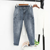 8XL Jeans Women With High Waist Harem Pants Casual Boyfriend Jeans Female