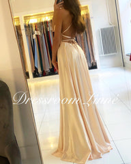 Homecoming Dresses: Prom Dress Spandex satin Slit Side Dress A-LINE Scoop Stretch