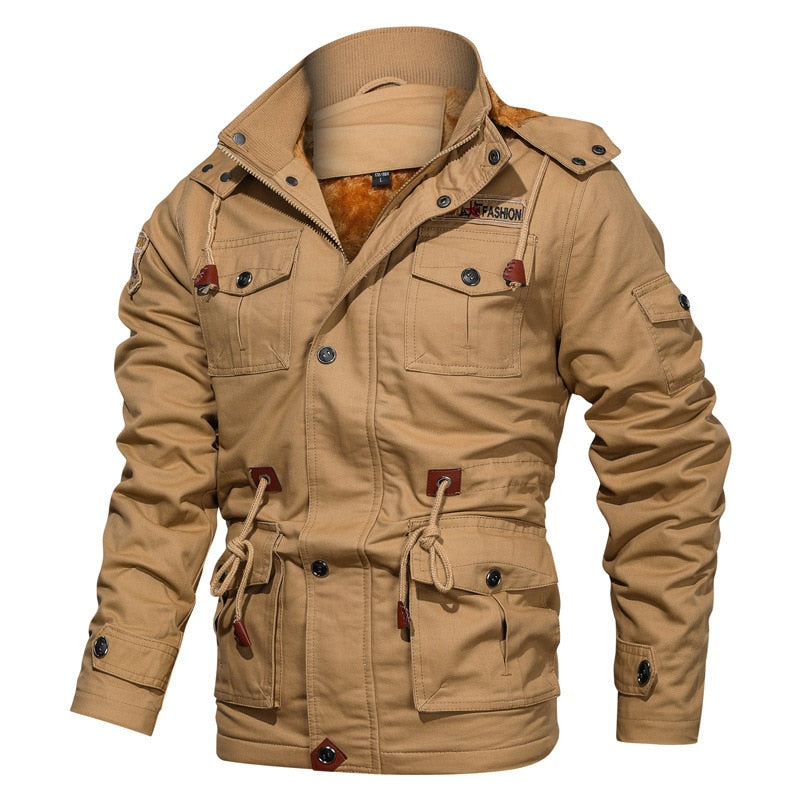 Men Winter Jackets And Coats Fleece Warm Hooded Coats Thermal