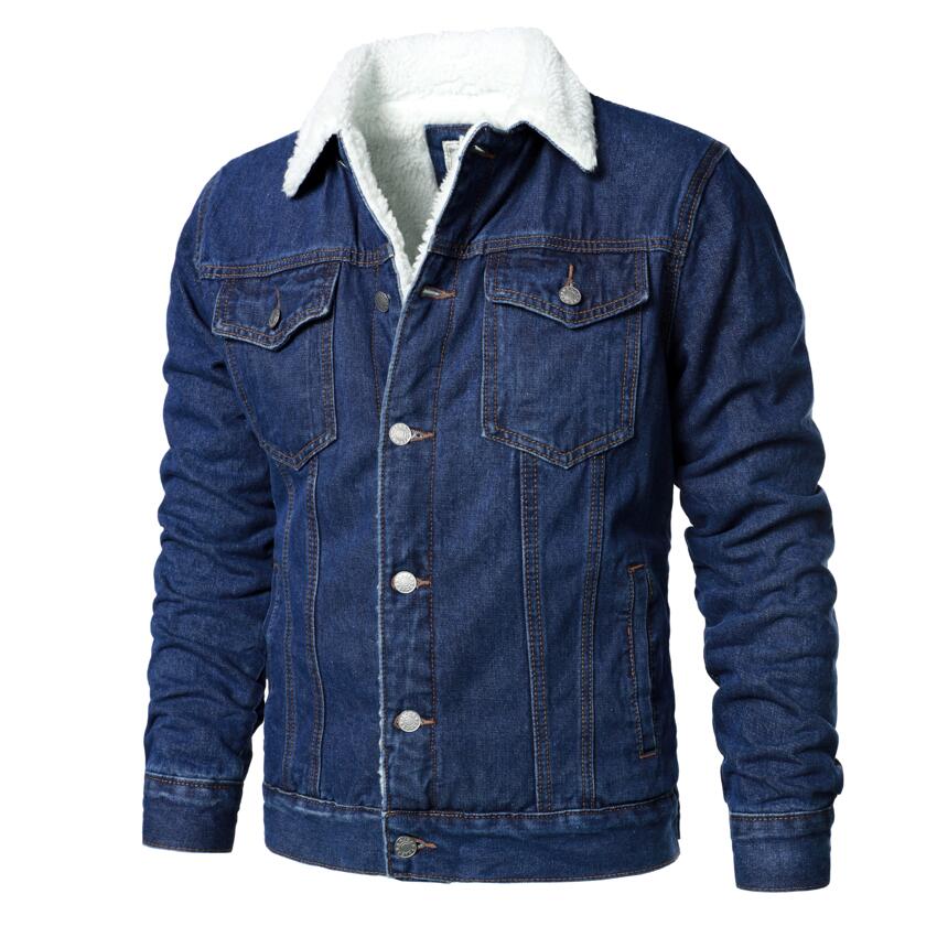 Men Light Blue Denim Jackets Slim Casual Denim Coats Male High Quality