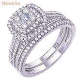2Pcs Wedding Rings For Women Solid 925 Sterling Silver Engagement Ring