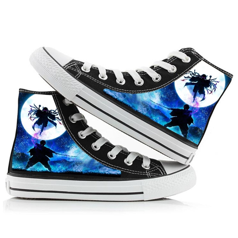 Demon Slayer Print Canvas Shoes Velvet Japanese Anime Student Men