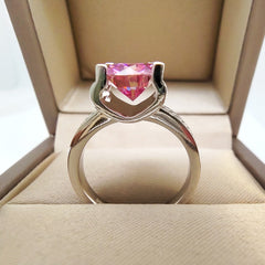 Classic Ring 3ct Pink Moissanite VVS 9MM Diamond Tested 100%