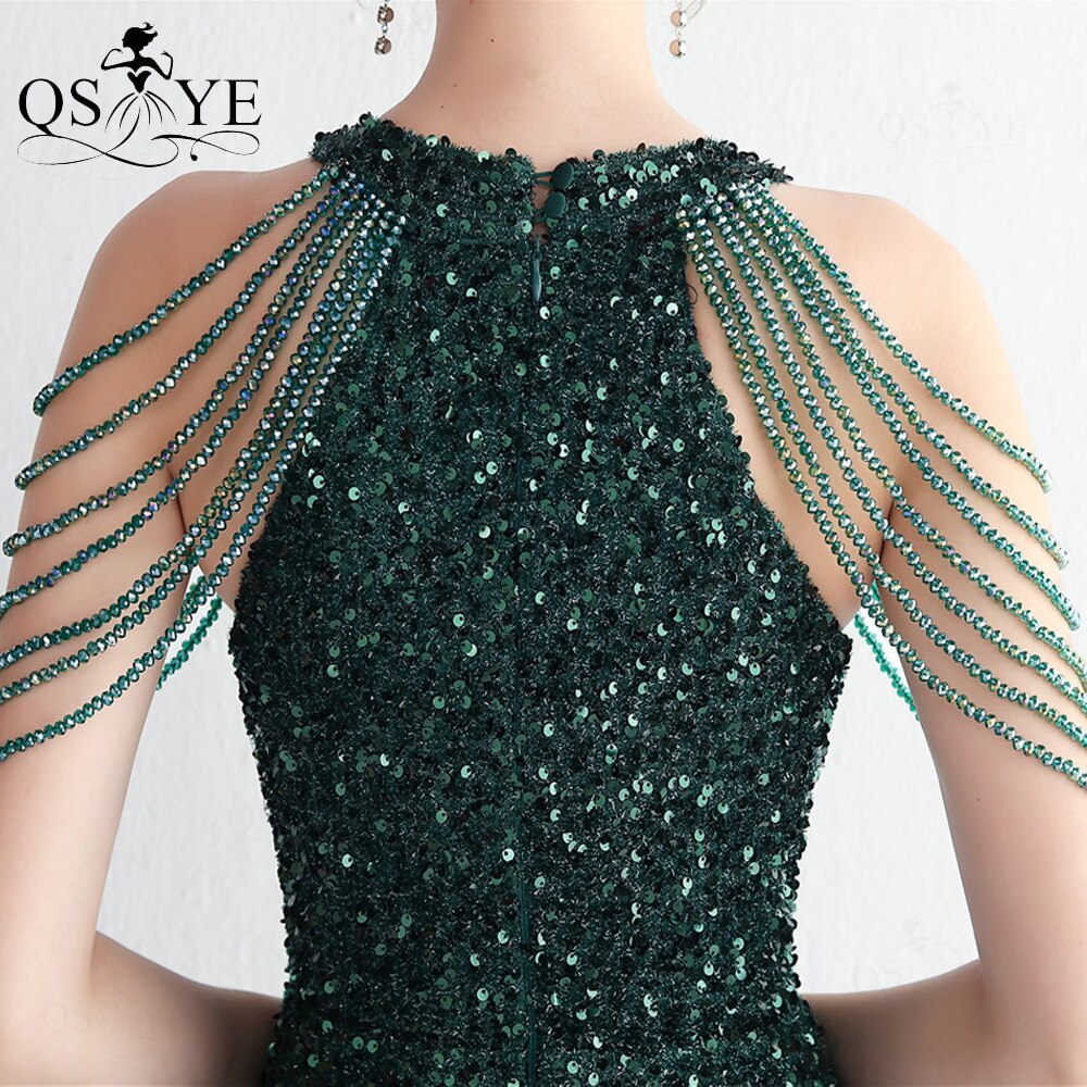 Homecoming Dresses: Prom Dresses Beadings Shoulder Straps Sequin Evening Gown