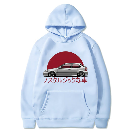 Men Nostalgic Car Hoodie Jdm Comic Printing Tracksuit Mens Sweatshirt Female