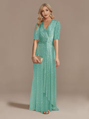 Evening wear Dresses: V-Neck Evening Dresses Women Party Maxi Dress