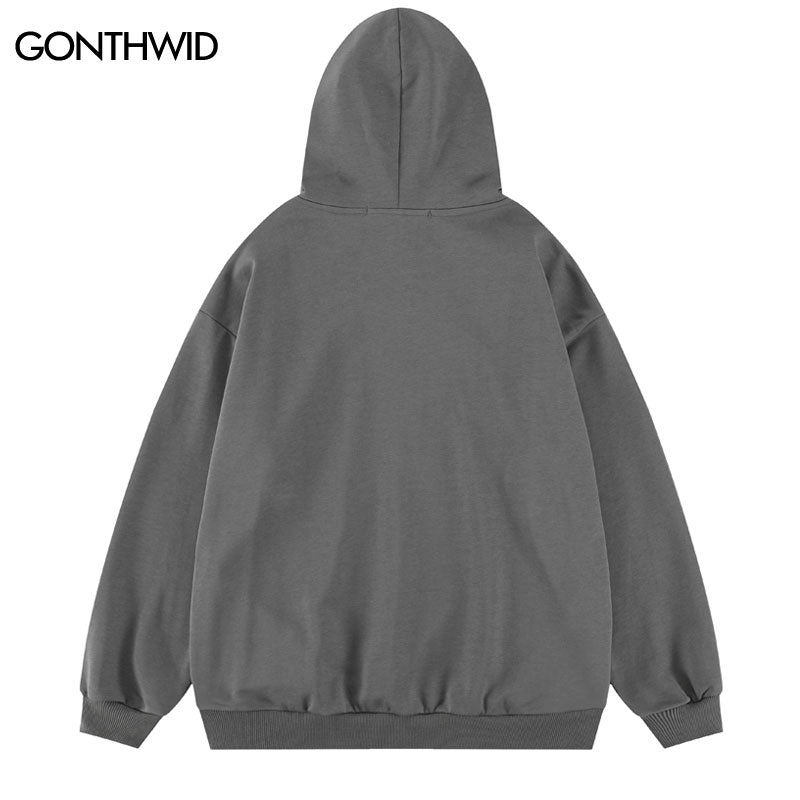 Hip Hop Hoodie Sweatshirt Streetwear Mens Shadow Graphic Print Punk Gothic
