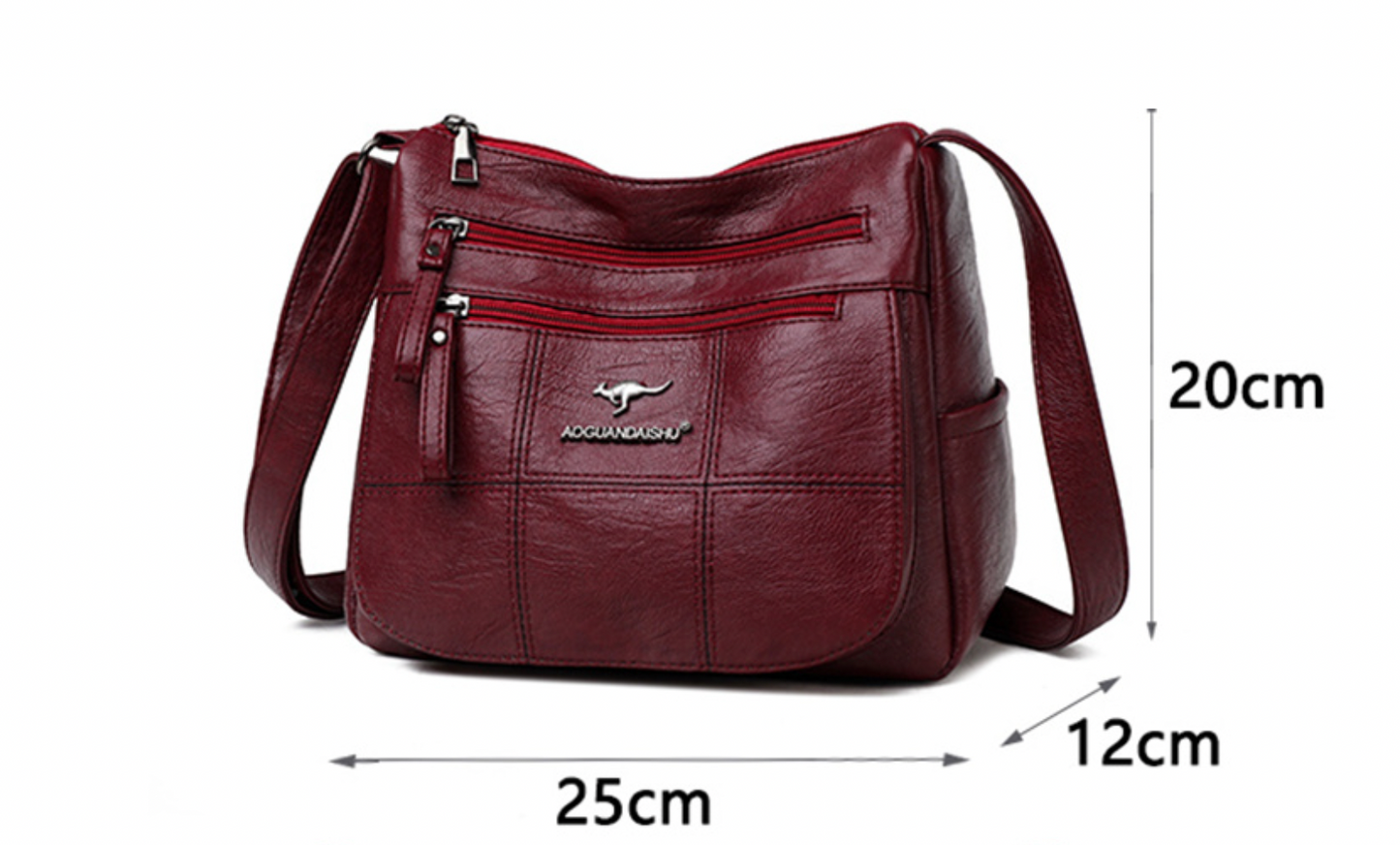 Many Pockets Shoulder Crossbody Bags for Women Brand Leather