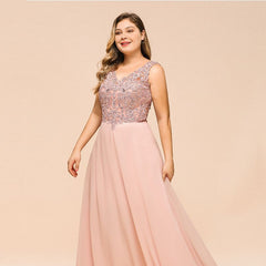 Homecoming Dresses: Pink Prom Dress V Neckline Lace Appliques Crystal Stones Beads