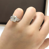 Luomansi Real 18K Gold AU750 4 Carat D VVS Moissanite Vintage Ring