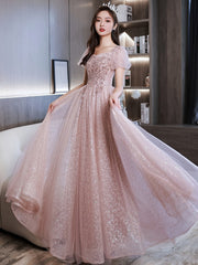 Homecoming Dresses: Women Prom Dress Beading Sequins Puff Sleeve Slim