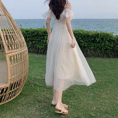 Women Mesh V Neck Lace Up Sweet Kawaii Japanese Fairy Party Elegant