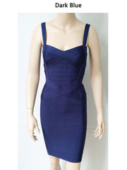 Women Spaghetti Strap Rayon HL Elastic Celebrity Bandage Dress