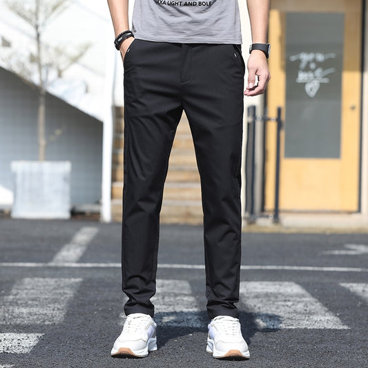 Men Casual Pants Slim Straight Breathable Stretch Classic Trousers for Men
