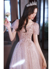 Homecoming Dresses: Women Prom Dress Beading Sequins Puff Sleeve Slim