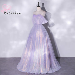 Homecoming Dresses: Prom Dresses Off The Shoulder Light Purple Sequin Ball Gown
