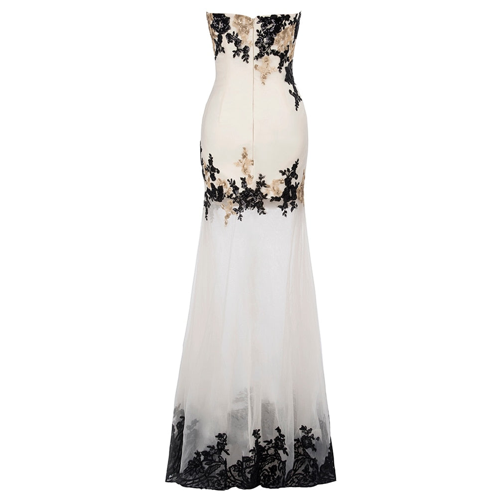 Homecoming Dresses: Prom Dress Flower Embroidery Applies Top Backless Zip