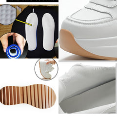 Platform Wedge Sneakers Chunky Shoes Genuine Leather for Women