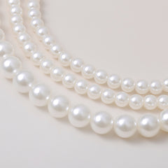 Bohemian Style Imitation Pearl Multi-layered Women's Necklace Exaggerated Fashion