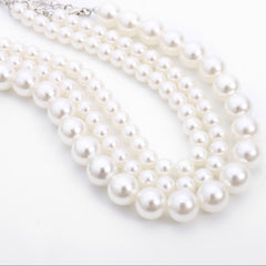 Bohemian Style Imitation Pearl Multi-layered Women's Necklace Exaggerated Fashion