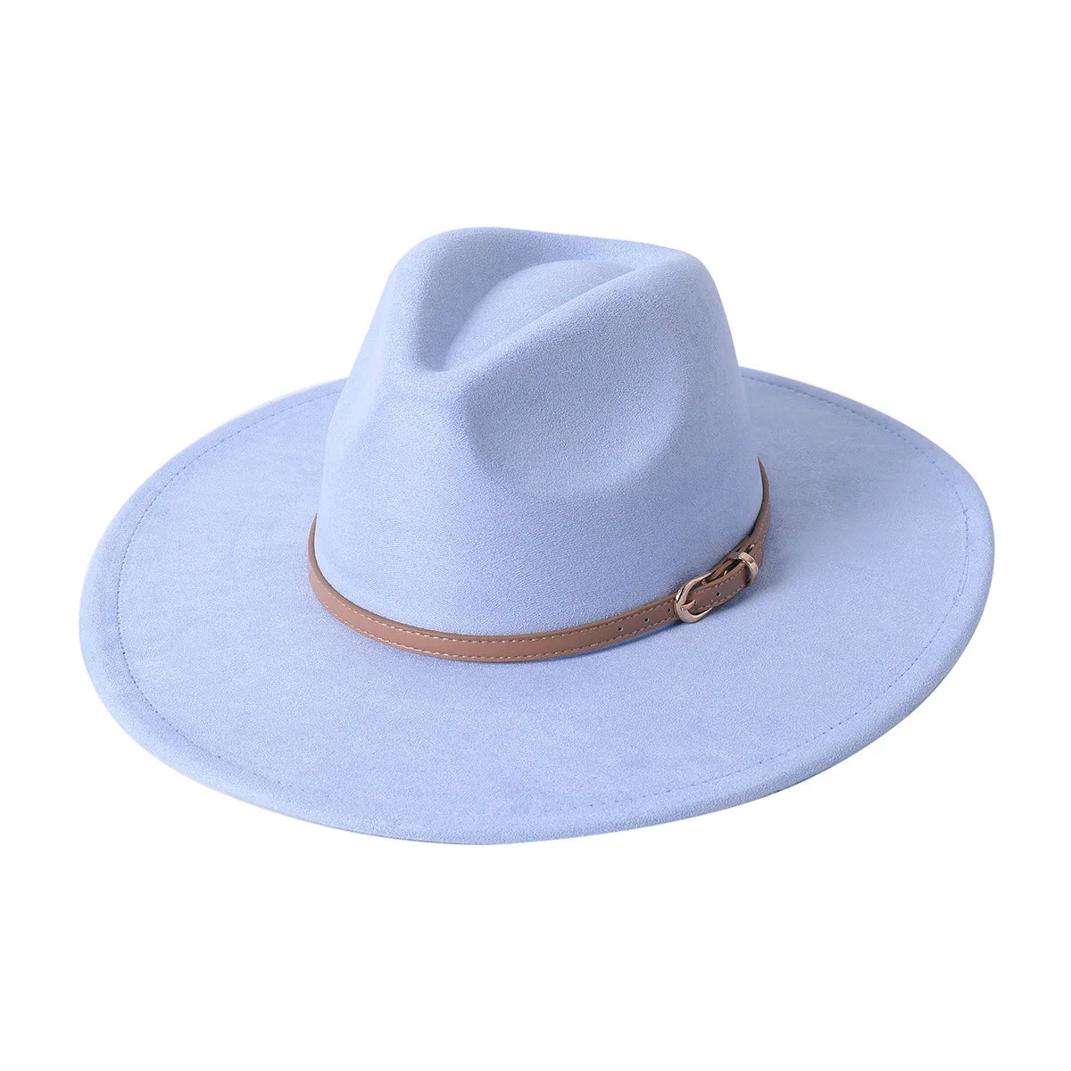 Vegan Suede Fedora Rancher Hats Blank Hats for Burning Multicolor teardrop shaped Top 9.5cm Brim Unisex Jazz Hat Church Hat