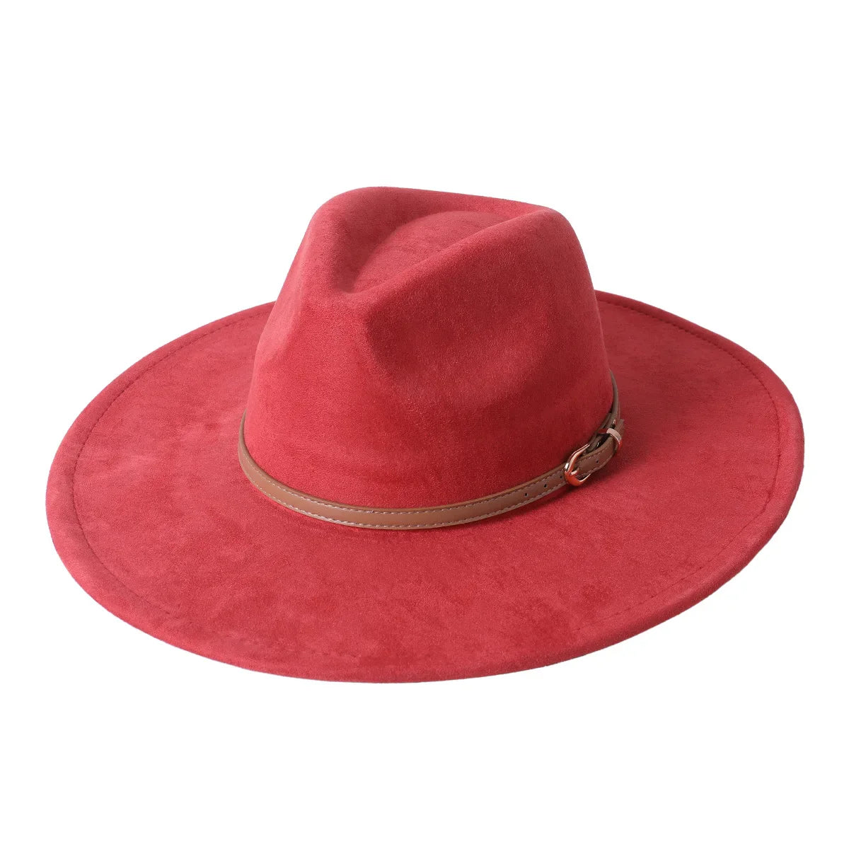 Vegan Suede Fedora Rancher Hats Blank Hats for Burning Multicolor teardrop shaped Top 9.5cm Brim Unisex Jazz Hat Church Hat