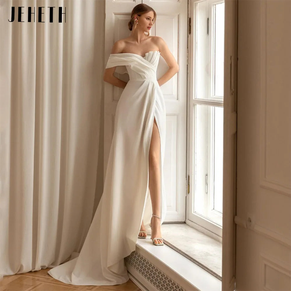 White Bridesmaid Dresses: Wedding Dresses Women One Shoulder Backless Bride Gown